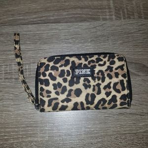 PINK Brand leopard zip wallet